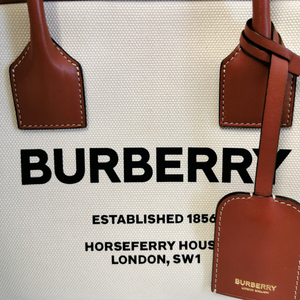 Burberry Handbag White Horseferry Printed Canvas